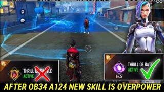 FREE FIRE A124 CHARACTER NEW ABILITY TEST || OB34 UPDATE A124 ABILITY CHANGE || GARENA FREE FIRE ||