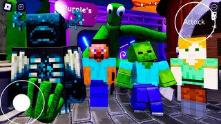 Playing as Steve Alex Zombie and Warden from MINECRAFT Vs RAINBOW FRIENDS 2 #roblox
