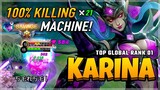 Killing Machine Savage Gameplay! Karina Best Build 2020 Gameplay | Diamond Giveaway MLBB