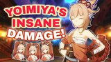 Yoimiya gameplay showcase with bennet and diona | Genshin impact