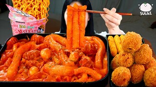 ASMR MUKBANG| 직접 만든 불닭 로제 떡볶이 로제 불닭볶음면 치즈스틱 치즈볼 먹방 & 레시피 FIRE NOODLES AND Tteokbokki EATING