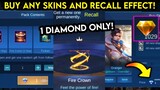 HOW TO BUY ANY EPIC SKINS + EPIC RECALL FIRE CROWN ONLY 1 DIAMOND IN MOBILE LEGENDS