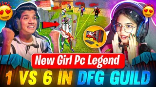 😨NEW DFG GIRL👧 PC LEGEND | 1 VS 6🔥| NEW 💕GIRLFRIEND ?? | FREE FIRE IN TELUGU #dfg #freefire