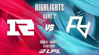 RNG vs RA | Highlights - Game 2 | Tuần 6 Ngày 2 | LPL Mùa Xuân 2022