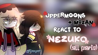 Uppermoons + Muzan react to Nezuko || All parts || KNY