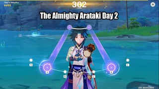 The Almighty Arataki Day 2 Time To Shine Itto Theme Max 316 Combo Gameplay