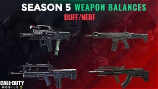 *New* Season 5 (2023) Weapon balances | Weapon buff/nerf | Call of duty mobile