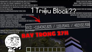 Hành Trình Kỉ Lục Bay Trong Minecraft 27H Của VinhMC !! - KỈ LỤC MINECRAFT