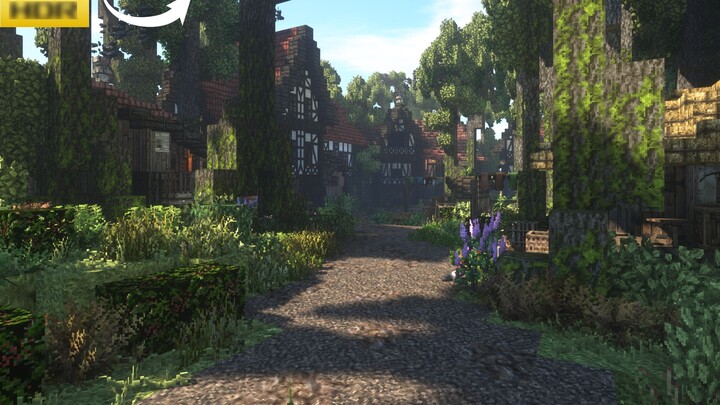 【Minecraft Panorama 4K】 Video panorama membawa Anda ke desa hutan abad pertengahan