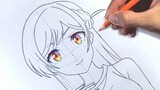 how to draw mizuhara chizuru ( kanojo okarishimasu/rent a girlfriend ) - cara gambar chizuru