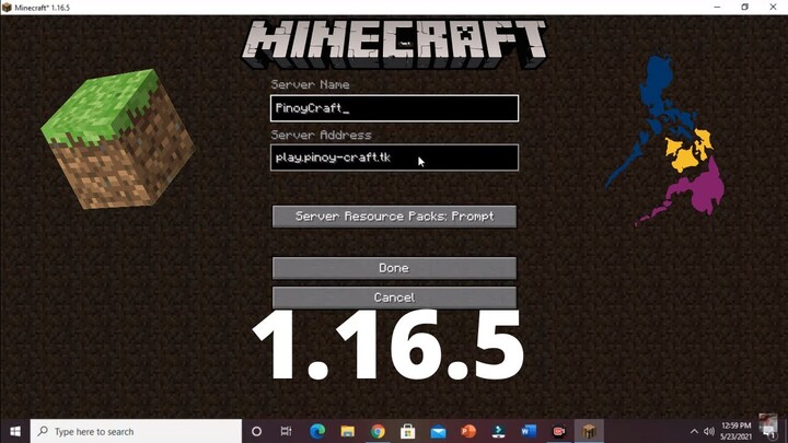 Philippines / Pinoy Minecraft Server [1.16.5] (Tlauncher)
