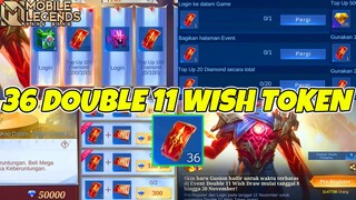 BOCORAN 36 TOKEN DOUBLE 11 WISH DRAW‼️ DIJAMIN DAPAT SKIN GUSION 11.11 ?! MARI KITA COBA GACHA‼️