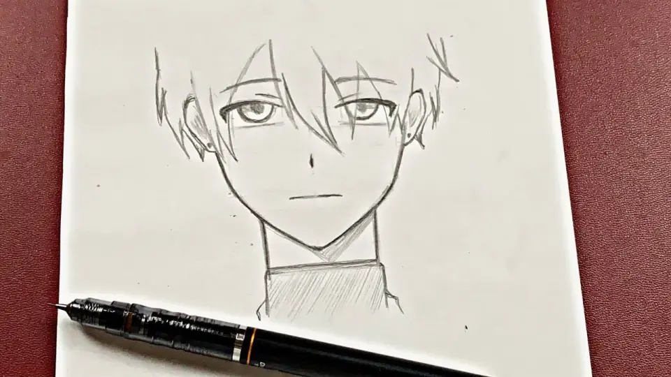 Easy anime drawing | how to draw anime boy easy for beginners - Bilibili