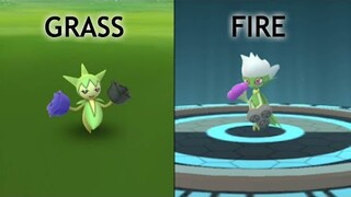 Shiny and 100IV Roselia evolves into fiery hot Roserade during weather boosted community day.