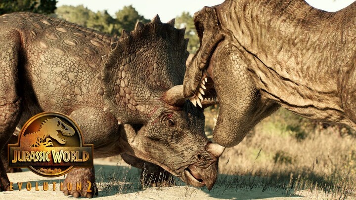 T-Rex vs Triceratops ðŸ¦– Jurassic World Evolution 2 - Tales From Isla Sorna [4K]