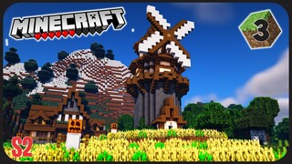 Membuat Kincir Angin dan Farm Pertamaku ! || Minecraft Survival Indonesia S2 #3