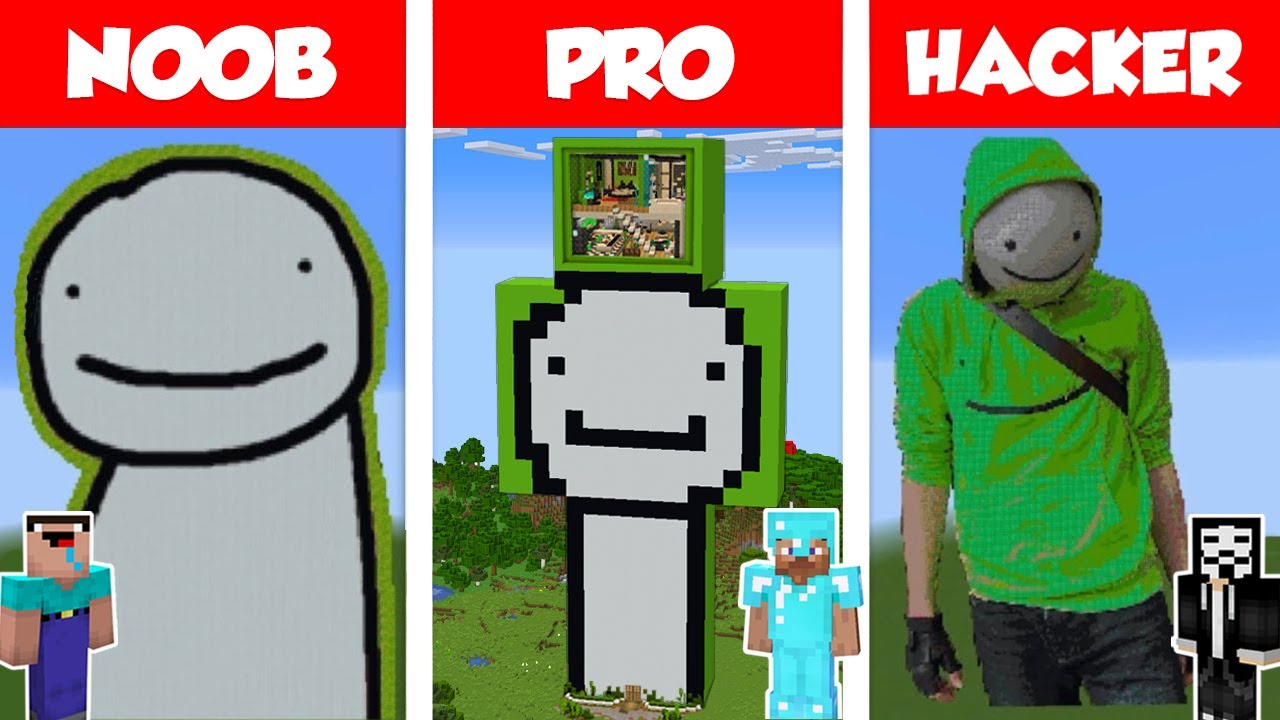 Minecraft NOOB vs PRO vs HACKER: AMONG US HOUSE BUILD CHALLENGE in