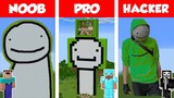 Minecraft NOOB vs PRO vs HACKER: DREAM STATUE HOUSE BUILD CHALLENGE in Minecraft / Animation