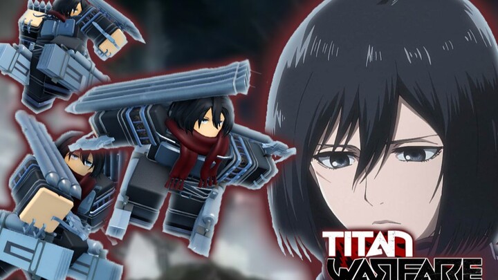 [Titan Warfare进击的巨人]三笠·阿克曼介绍!!来感受三笠炸翻巨人的雷枪之力💥(ROBLOX)