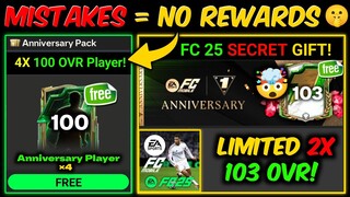 4X FREE 100 OVR Player × ANNIVERSARY EVENT Best GUIDE | FC Mobile 25 GIFT 🎁