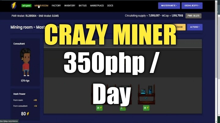 CrazyMiner - NFT 350PHP A DAY