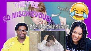 8 minutes of bts being chaotically evil to each other| REACTION