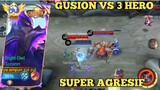 gusion vs 3 hero super agresif ~ mobile legends