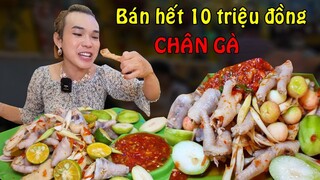 TY THY bán hết sạch 10 triệu đồng CHÂN GÀ SẢ TẮC trong 4 tiếng đồng hồ - Ty Thy Vlog Gỏi đu đủ