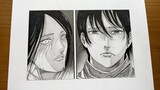 Drawing Eren and Mikasa | Manga Panel from Attack on Titan (進撃の巨人)