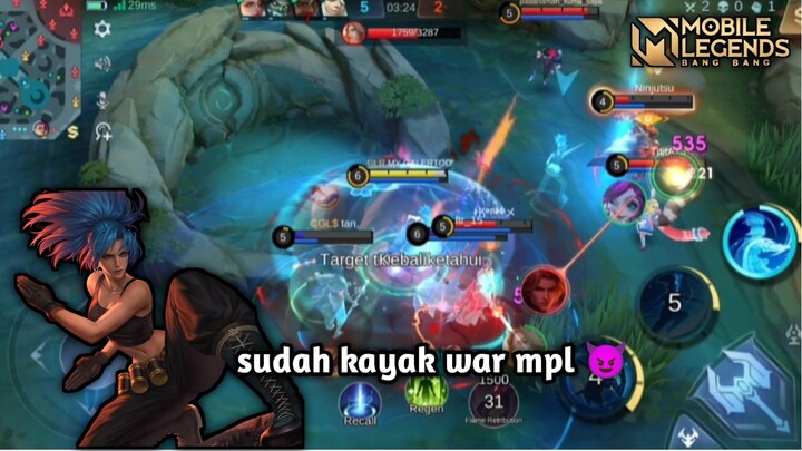 gameplay KARINA awal season,war trs dari awal game~Mobile Legends