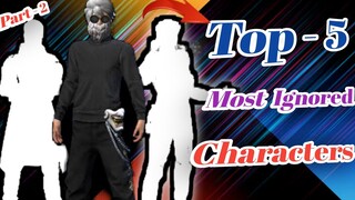 Top - 5 Most Ignored  Characters । Free Fire Useless Characters Comparison । @Total Gaming