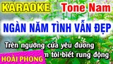 Karaoke Ngàn Năm Tình Vẫn Đẹp Tone Nam Nhạc Sống Dể Hát | Hoài Phong Organ