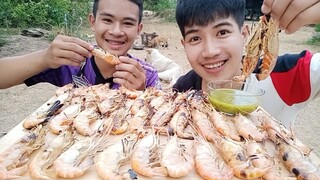 กินกุ้งไข่เผาเนื้อแน่นๆ!! มันเยิ้มๆไข่เน้นๆนํ้าจิ้มแซ่บๆ...