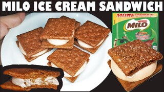 MILO ICE CREAM SANDWICH 3 INGREDIENTS ONLY | HOMEMADE ICE CREAM | NEGOSYONG PATOK | MERYENDA SA BATA