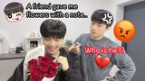 My Husband Reaction When I Get Flowers From Other Guys💔*He Is So Jealous*[Gay Couple Prank BL]