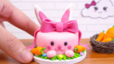 Cute Miniature Bunny Cake Decorating For Birthday Satisfying Tiny Fondant Cake Design Idea