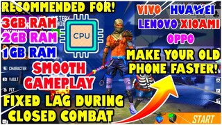 Free Fire Fix Lag 1GB RAM Make Your Phone Faster Than Before! | Free Fire lag Fix 1GB 2GB 3GB RAM