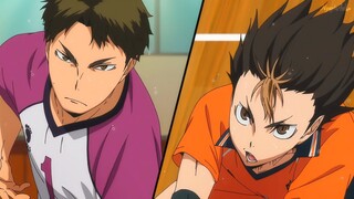 ハイキュー!! TO THE TOP - 日向が常に彼の攻撃を見抜くと、宮治はパニックに陥ります | Ushijima vs Nishinoya