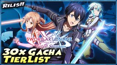 30x GACHA | TIER LIST & GAMEPLAY 😘 Sword Art Online Variant Showdown