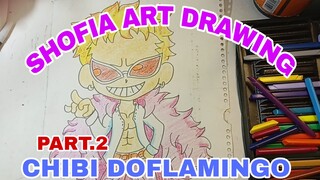 menggambar chibi Doflamingo part.2