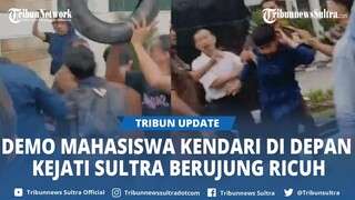 BREAKING NEWS Aksi Unjuk Rasa Mahasiswa Kendari di Depan Kantor Kejati Sultra Ricuh, Saling Kejar