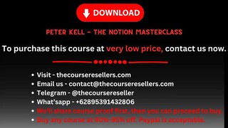 Peter Kell - The Notion Masterclass