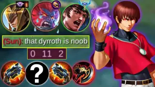 HOW TO DEAL AGAINST STRONG FIGHTER IN SIDELANE?! | DYRROTH MYTHIC GLORY TIER ONE SHOT BUILD - MLBB
