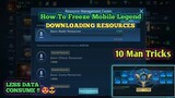 How To Freeze Mobile Legends Downloading Resources | no data Consume