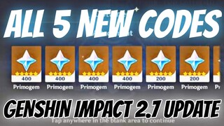 5 NEW Livestream CODES | Genshin Impact 2.7 Special Program