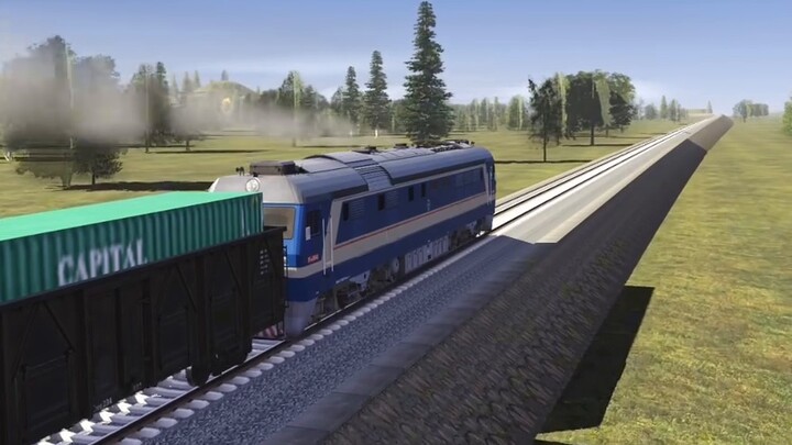 The truck tipping box hit the rails and caused the heavy-loaded train to derail. Subverted simulatio