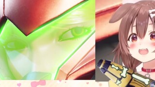 Korone's CUTE REACTION to Samus looking at her [Metroid Dread]