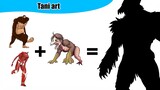 Colossal Titan + Beast Titan + Falco's Jaw Titan Fusion Animation | Attack on Titan Fanart