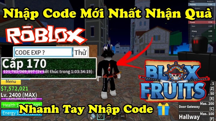 Roblox | Nhập 3 CODE Blox Fruit Mới Nhất 2x Exp Thời Điểm Hiện Tại Vẫn Còn Nhập Được.