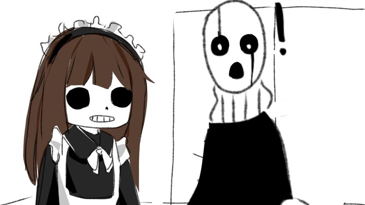 [Painting]When Gaster found Sans in crossdressing...|Undertale